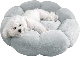 ペット ベッド 犬 クッション ドーナツ もこもこ ふわふわ 可愛い 花型 暖かい ラウンド ふかふか 寝床 丸洗い可 小型 猫 兼用 滑り止め 防寒 ソファ ペット用品 秋 冬