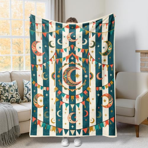 Couverture en forme de lune en peluche douce et élégante pour lit
