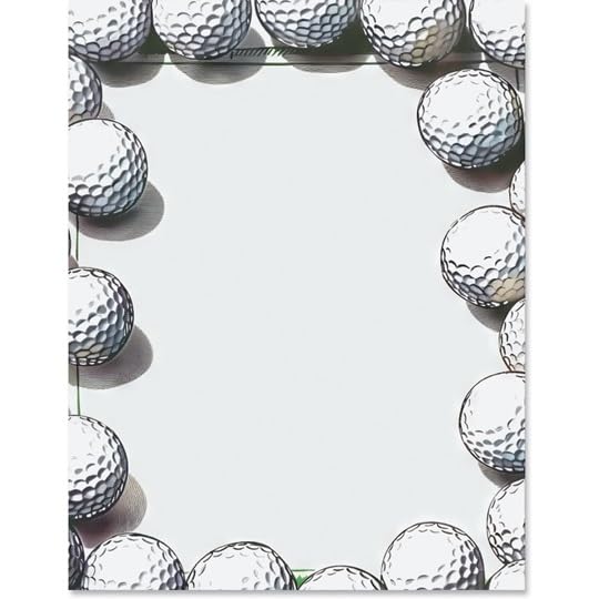 PaperDirect Golf Ball Border Bliss Papers, Sports Stationery with Eggshell White Canvas and Pristine White Golf Ball Border, 8.5 x 11, Acid-Free,