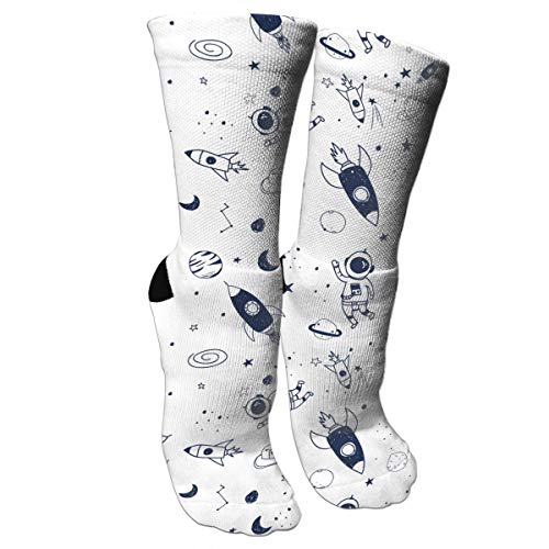 ULQUIEOR Women s Astronaut Planet Performance Cotton Cushioned Athletic Crew Socks
