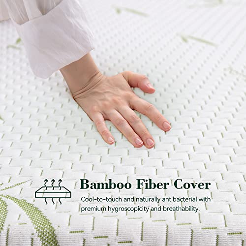 Vyfipt Queen Mattress 8 Inch, Green Tea Memory Foam, Fiberglass-Free & Pressure Reliving, Made In Usa, Bamboo Cover, Certipur-Us Certified, Bed In A Box, Medium Firm #TOP4