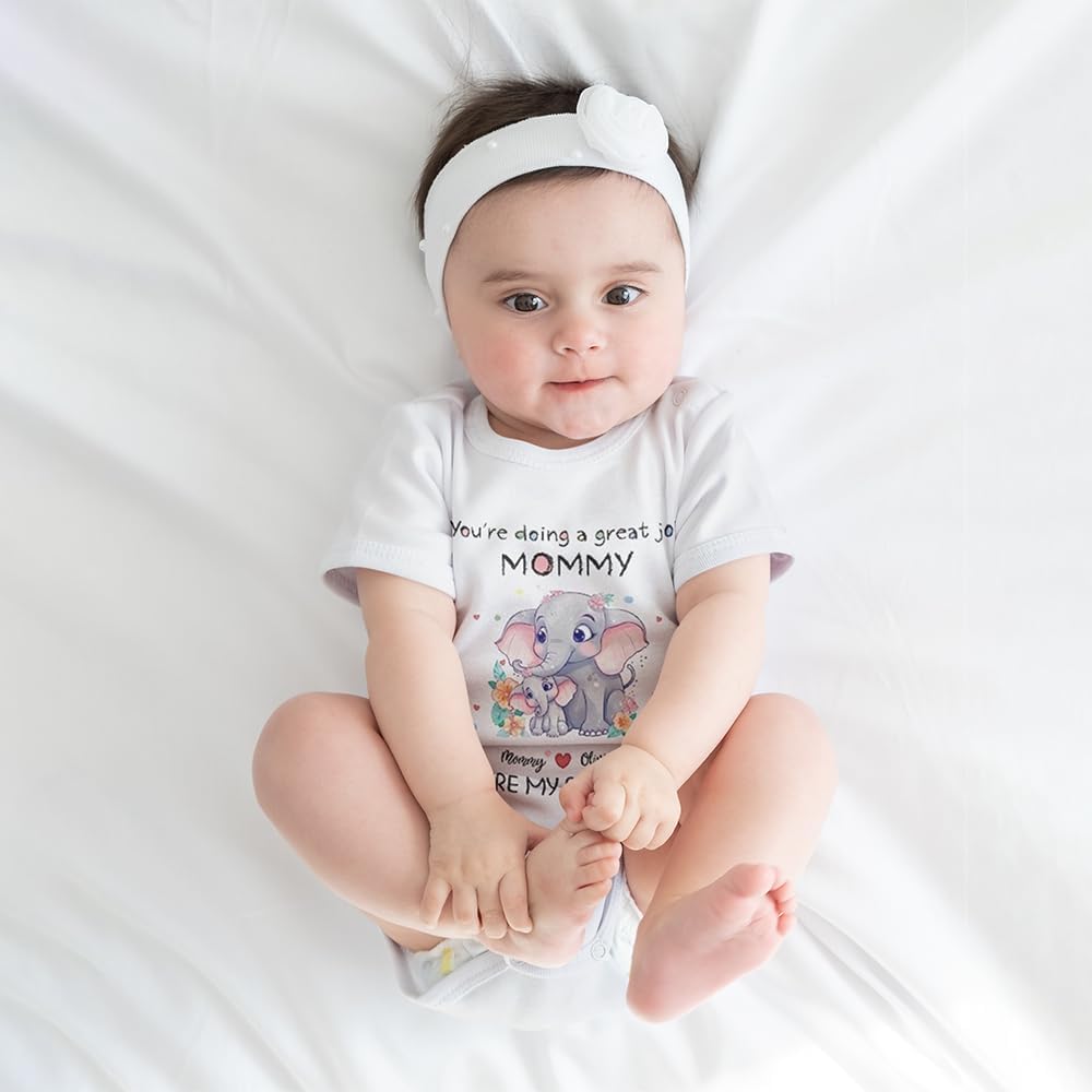 Gossby Custom Baby Onesie - Personalized Baby Boy, Girl Bodysuit with Design, Name - Gift Newborn, New Mom - 0-24 Months
