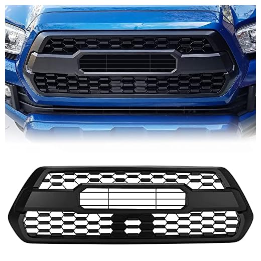 Front Grill Fit for 2016-2022 Tacoma SR SR5 TRD Sport TRD Off Road Limited Models Upper Bumper Grille with Accessories Matte Black