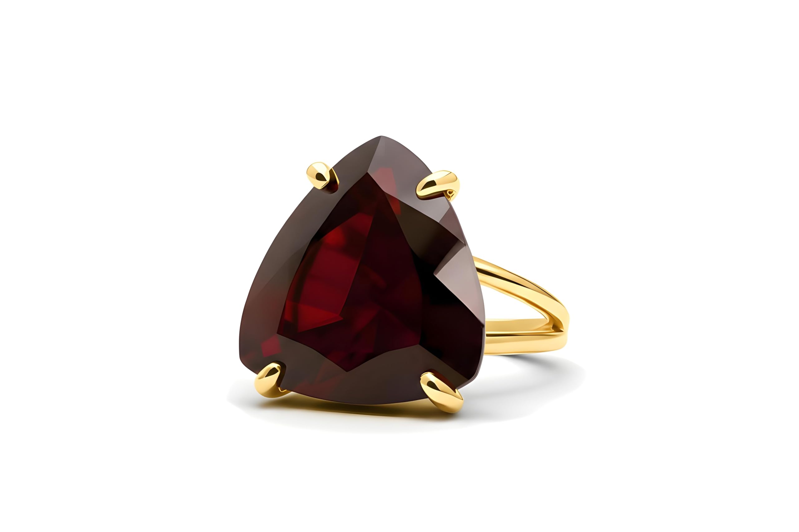 Schöner Granat Schmuck Ring Rose Gold - Handgefertigter Damenschmuck für Hochzeit, Verlobung, Mode Statement, Geburtstag, Jahrestag, Weihnachtsgeschenke für Sie - Ringgröße und Gravur Anpassbar