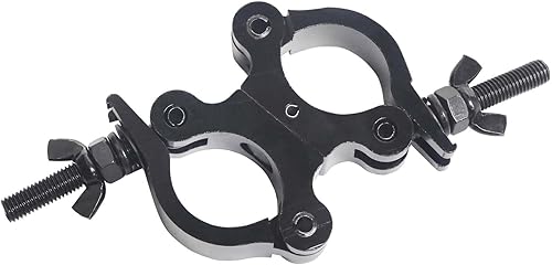 Vista 59 de Lighting Truss - Abrazaderas de acoplador giratorio para luces, abrazadera O de doble cabezal de liberación rápida, abrazadera de tubo giratorio