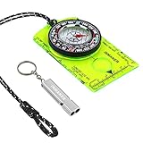 INMAKER Compass, Compass Hiking with Survival Whistle, Luminous Compass Gift for Kids, Apply to Outdoor Survival, Camping and Navigation