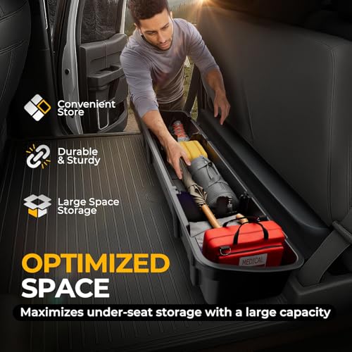 Image of Auto Dynasty Under Seat Storage Box for 15-25 Ford F150 F250 F350 Crew Cab