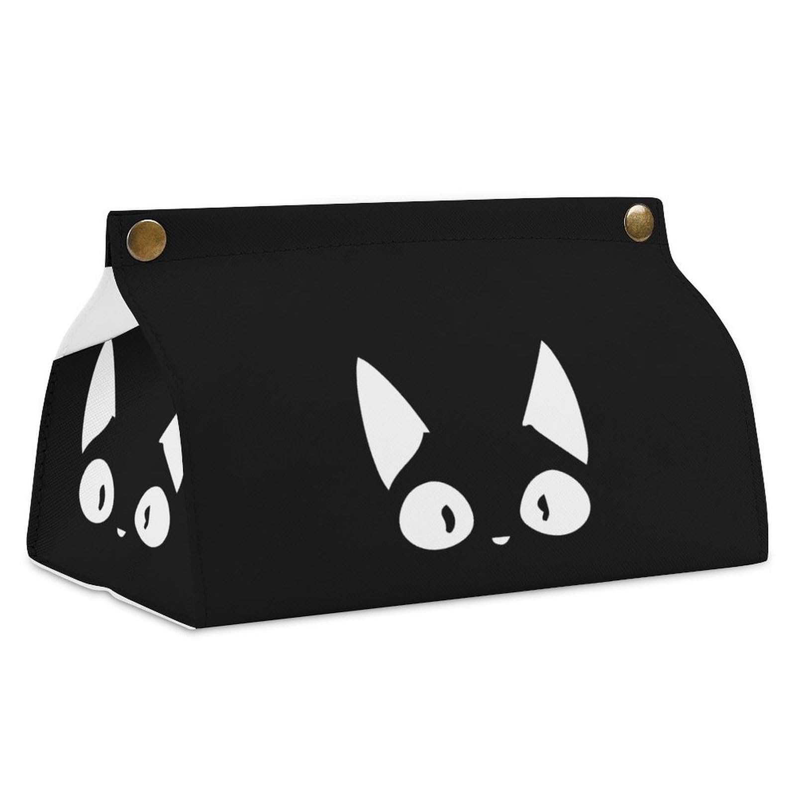 Amazon｜ティッシュケース おもしろ猫顔 黒ニャンコ ネコ ティッシュボックス PUレザー ティッシュカバー ソフトパック おしゃれ 北欧 車用  ティッシュポーチ ティッシュ箱 インテリア 折り畳み 雑貨 防水 寝室 洗面台 家庭用 オフィス用 赠り物｜ティッシュケース ...