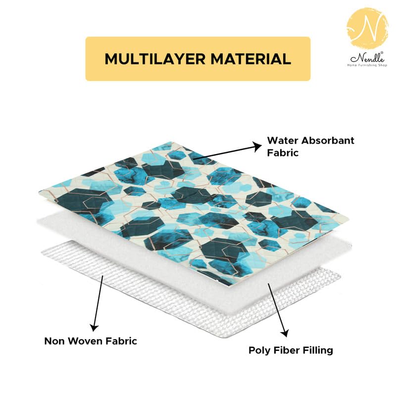 Image of Nendle Printed Holland Velvet Cushion Covers Set of 5, 16 x 16 Inches (40 x 40 cm), Decorative Sofa Cushion Cover with Zipper Closure, Floral Geometric Abstract Bohemian Designs, Multicolor