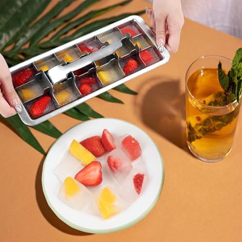 Bandeja para hielo de acero inoxidable con palanca liberadora miniatura 3