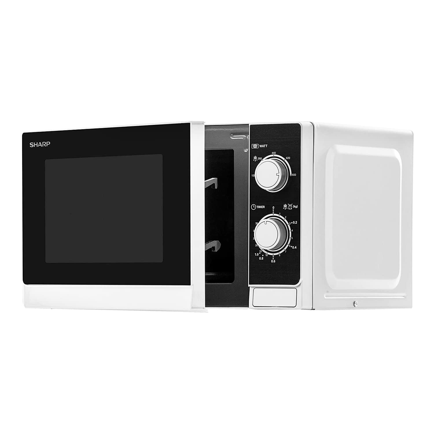 Sharp R-600WW Blat mikrofalowy kombinowany 20L 800W czarny, biały mikrofalówka - mikrofalówka (blat, mikrofalówka kombinowana, 20 L, 800 W, obrotowy, czarny, biały)