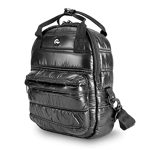 Skunk Mochila Raven, Puff preto, 13’’ x3.5″x 9.5”, Mochila