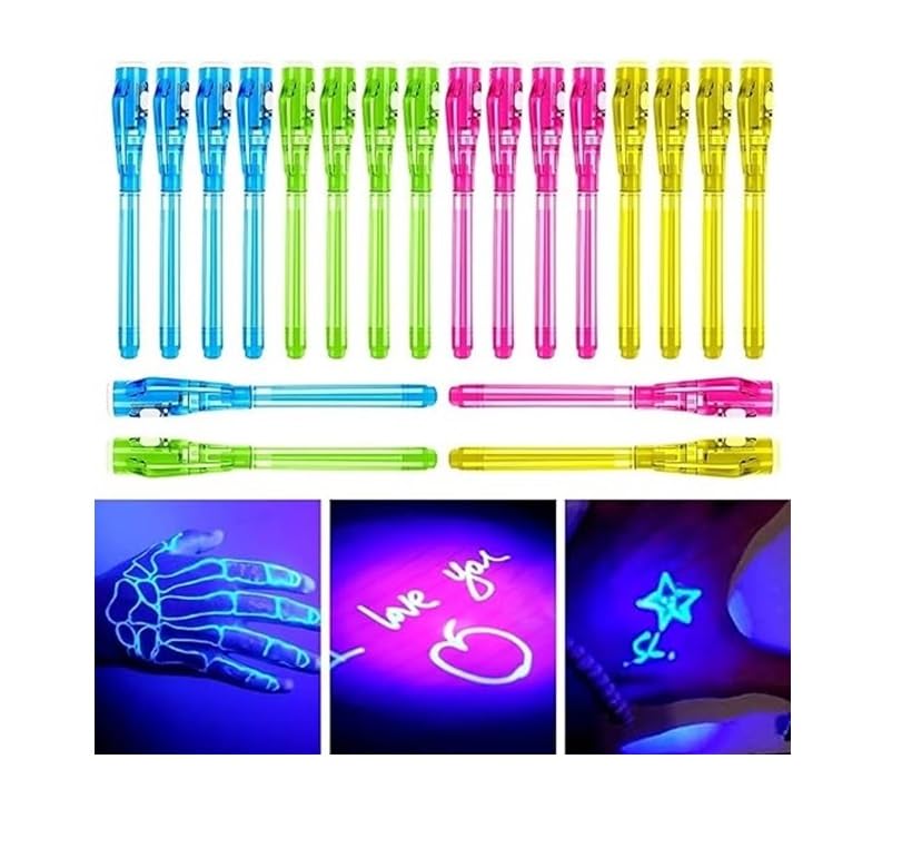 Image of ECLET CRAFT Portable Invisible Magic Pen with UV-Light (Set of 12) (Random Color)
