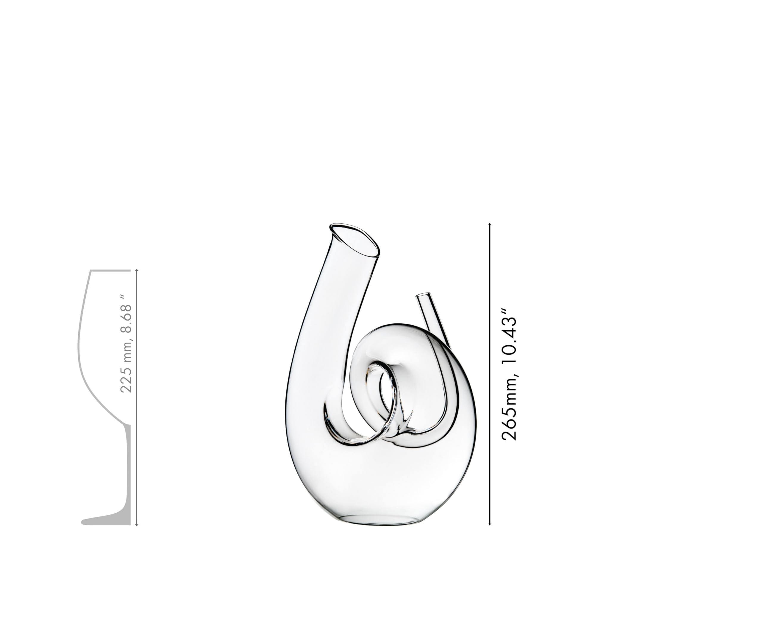Riedel Décanteur Curly, Clair, Décanteur en Verre pour Vin, Verre de Qualité, 1400 ML, 2011/04 S1