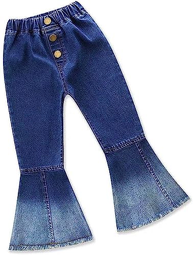 Toddler Baby Girl Flared Jeans Ripped Trousers Bell-Bottom Denim Pants Kids Vintage Jeans Child Flared Pants3