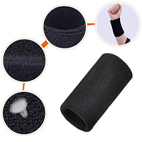 WILLBOND 6 Inch Wrist Sweat Bands for Men Women Tennis Elastic Athletic Long Sweatband Wrist Absorbent for Basketball Tennis Running Outdoor Activity - Image 6