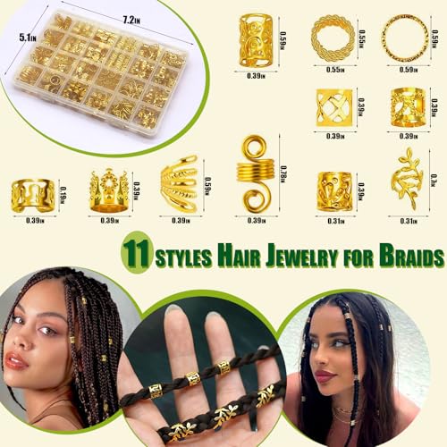 Accesorios para cabello kit 280 piezas doradas miniatura 2
