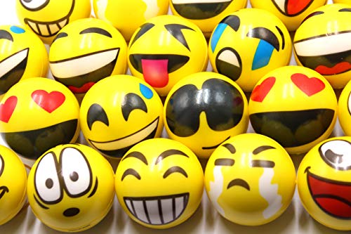 FIVOENDAR Set of 12 - Fun Face Stress Balls Cute Hand Wrist Stress Reliefs Squeeze Balls for Kids and Adults at School or Office Party Favors (Yellow Color Random Faces) (Latest) - image 4