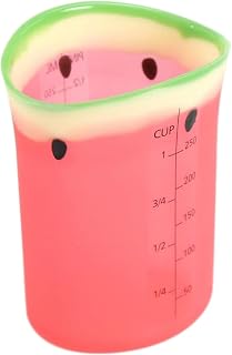 Charles Viancin - Watermelon Flexible Silicone Measuring Cup - BPA-Free, Plastic Free, Food-Grade Silicone - Microwave and Dishwasher Safe - 250 ml / 8 oz / 1 cup