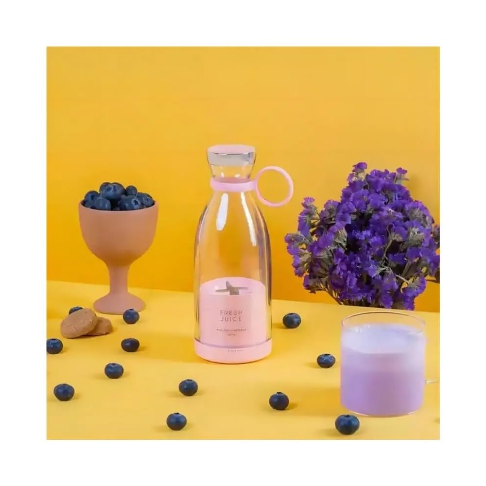 Frullatore portatile ricaricabile senza fili per succo fresco 350 ml Usb mini estrattore di frutta per alimenti frappè succhi (bianco)