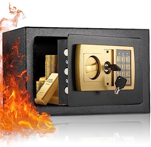 Caja Fuerte Pequeña Con Llave/caja Fuerte De Alta Seguridad/ Cerradura De Acero Segura/oficina En Casa Caja De Almacenamiento Para Dinero Anciano Con 3 Llaves (dorado-17