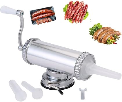 Sausage Machine Manual Sausage Maker Aluminum Alloy Rust Proof Homemade Sausage Hot Dog Home Use Hand Crank Sausage Stuffer Sausage Cooking Tool Commercial 2 Lbs Handmade Sausage Stuffer