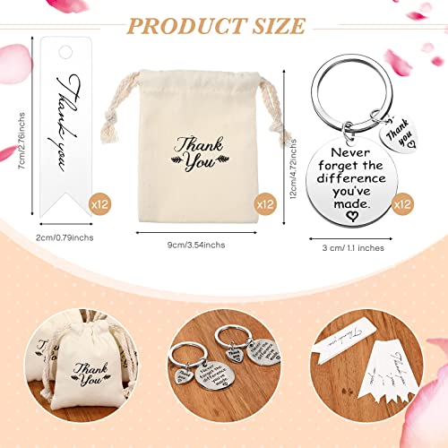 Yinkin 36 Pcs Employee Appreciation Gift for Coworker 2025 Thank You Gifts Bulk Keychain with Drawstring Bags and Cards2