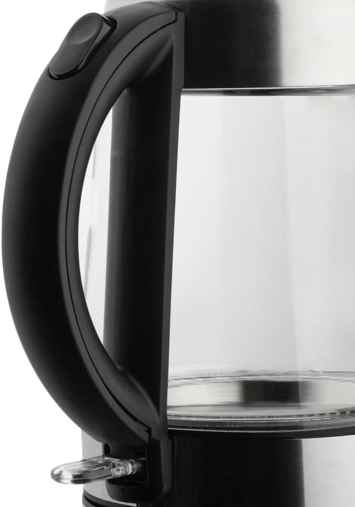 Borosilicate Glass Electric Water Kettle 1.7L, 1500W-1800W, BPA-Free, Silver Body