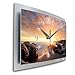 Produktbild Kreative Feder Felsen Chill Out 3D XXL Designer leise Funk Wanduhr Funkuhr modernes Design WAA043FL (50x30cm)