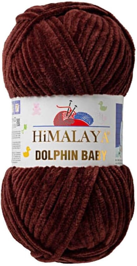 Himalaya Dolphin Baby Yarn Each Skein 100gr 120m Super Bulky Yarn for Knitting&Crocheting Ideal for Cardigans Shawls Blankets Hats and Home Textiles (1, 80336 Brown) — image 1