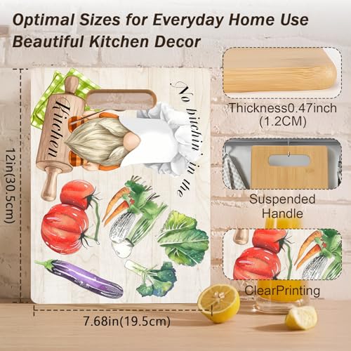 Tabla de cortar de bambú ecológica Ptrin con mango integrado y superficie lisa, 30.48 cm x 19.5 cm x 1.19 cm miniatura 4