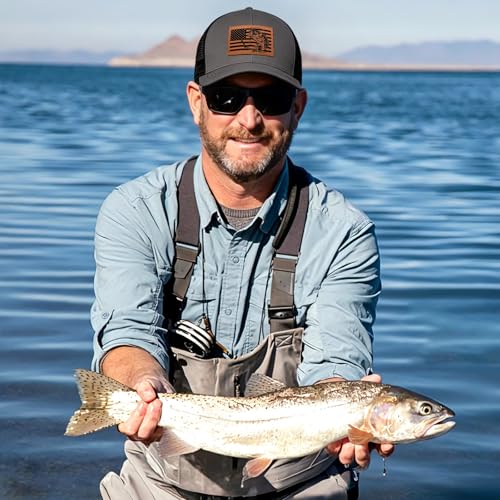 Image of Fishing Hat Fishing Gifts for Men, Bass Fish Flag Hats, Fishing Gear Accessories Stuff, Adjustable Fishing Trucker Hat