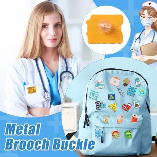 Giegxin 40 Pcs Funny Nurse Enamel Pins Nursing Medical Brooches for Backpacks Cute Novel Lapel Pins Bulk Humorous Nurse Badge Accessories for Paramedic Registered Doctor Healthcare Medical Gift3