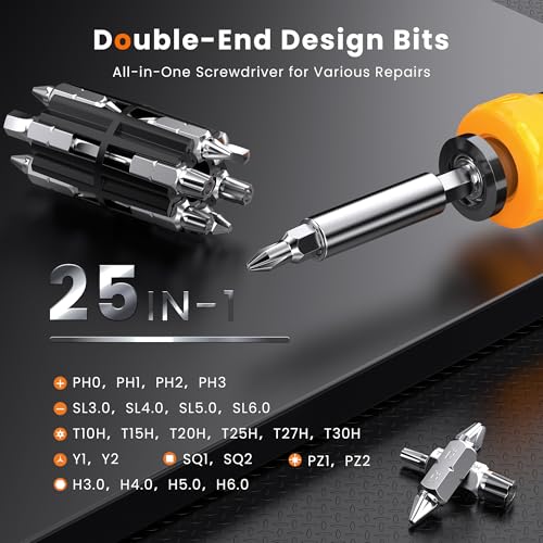 JOREST 25 in 1 EDC Multi Tool Schroevendraaier Kit met Torx, Phillips Schroevendraaier, Verjaardag Kerst Vaderdag Gifts voor Mannen Papa Hem, Magnetische Reparatie Hand Tool voor Gameboy, Macbook - Afbeelding 3