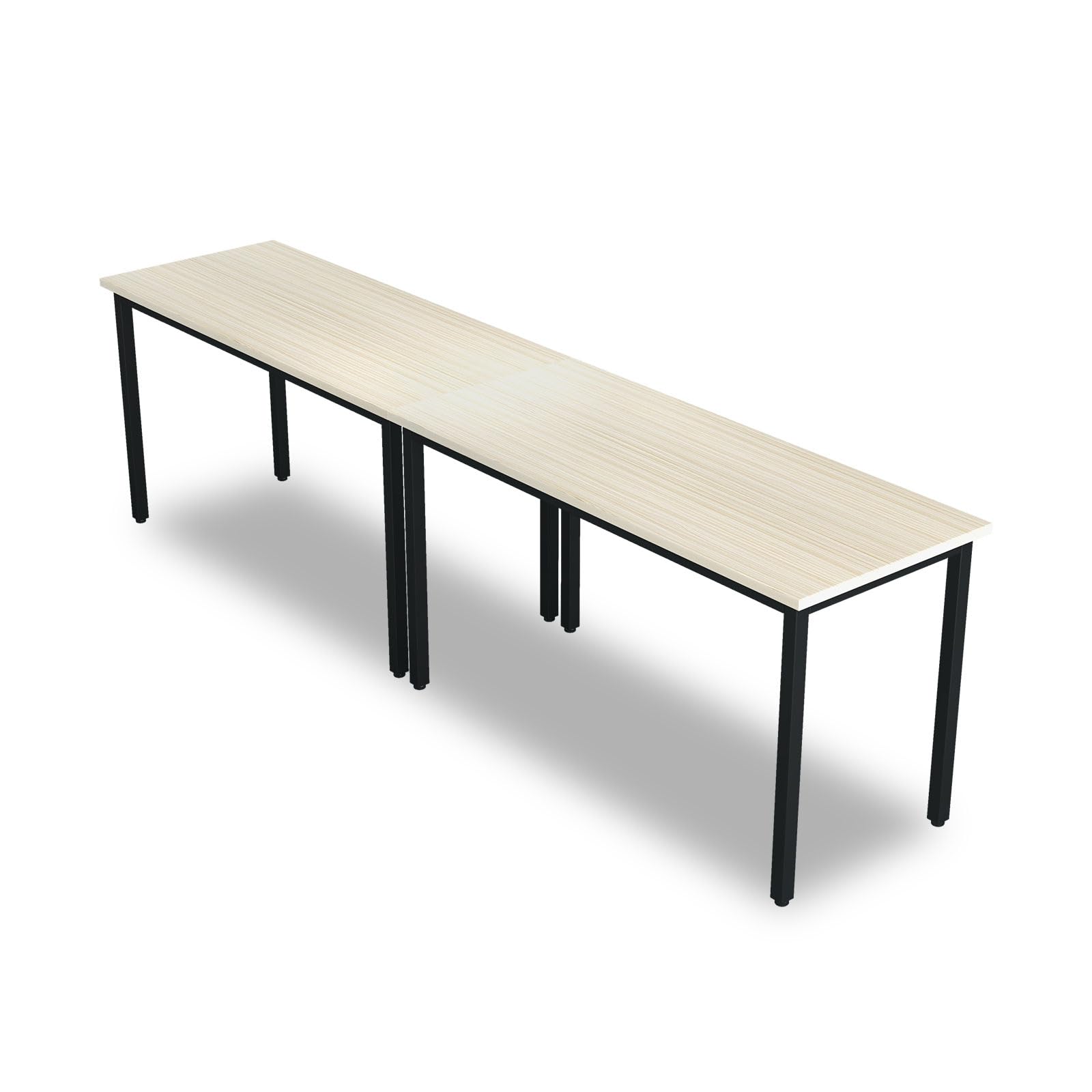 Bonzy Home Conference Tables 9ft Office Computer Desk for Meeting Room Study Writing Printer Podcast Table for 4-8 People Rustic Natural 2PCS 110.2"