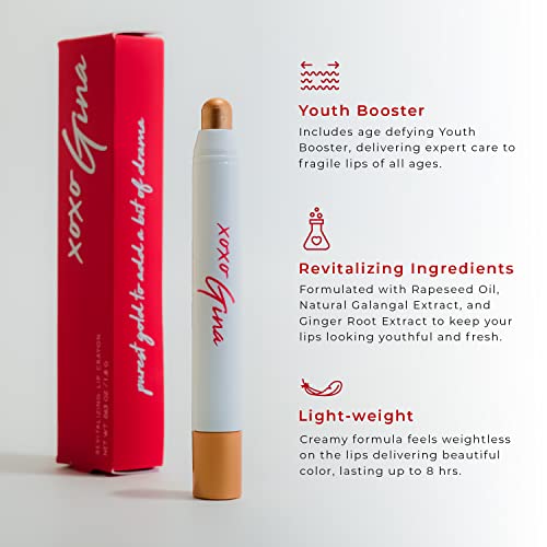 Sunshine On Me Gold Lipstick By Xoxo Gina - Moisturizing Lipstick With Shea Butter, Blendable Lip Stick For Women - Gold Shimmer Highlighter - Lip Tint & Cheek Stain #TOP6