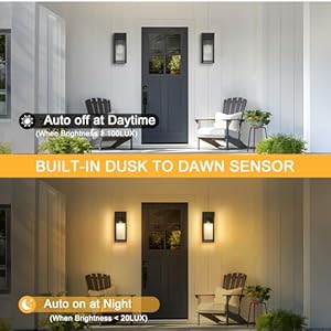 Dusk to dawn outdoor light fixtures wall mount outdoor porch lights with gfci outlet dusk to dawn outdoor lighting for doorway garage black 1 pack  urban country home decor