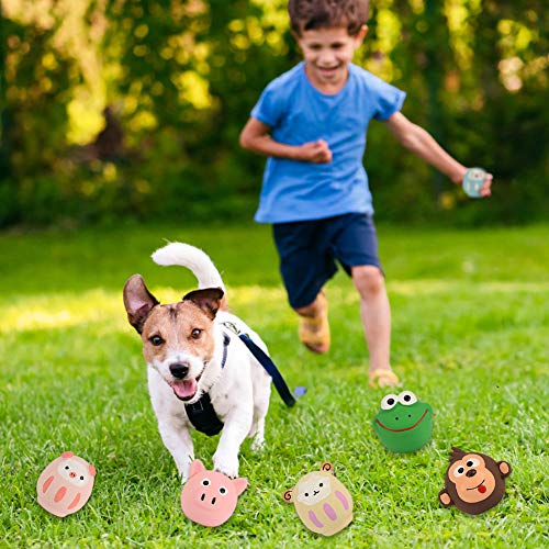 6 Pack Latex Dog Squeaky Toys Ball Soft Rubber Puppy Chew Squeaky Dog Toys Funny Animal Sets Pet Interactive Fetch Play Dog Toy For Small Medium Dogs #TOP3