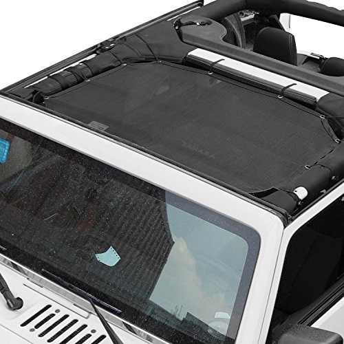 Voodonala Durable Mesh Sunshade Top Cover Provides UV Sun Protection 2007-2017 Jeep Wrangler