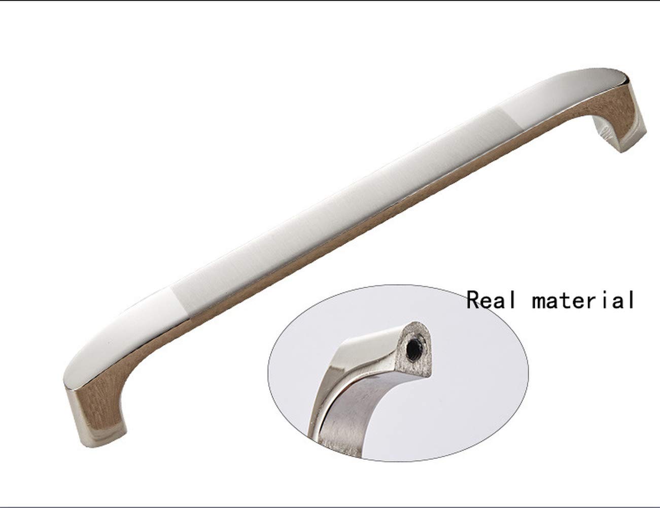4002 dubbele witte zinklegering handgreep is stevig en duurzaam voor kast lade kastdeur gat afstand 160 mm / 6,3 inch (5 stuks