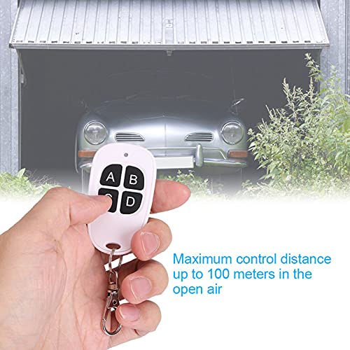 Garage Door Remote Switch,433MHz EV1527 Easy Control Waterproof 1~4 Channel Common Fixed and Learning Code RF Wireless Remote Control Transmitter for Door Curtain Gate Barriers(4 B - Image 3