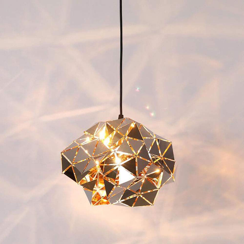 Lampe suspendue E27 lustre moderne en acier inoxydable pour restaurant et couloir