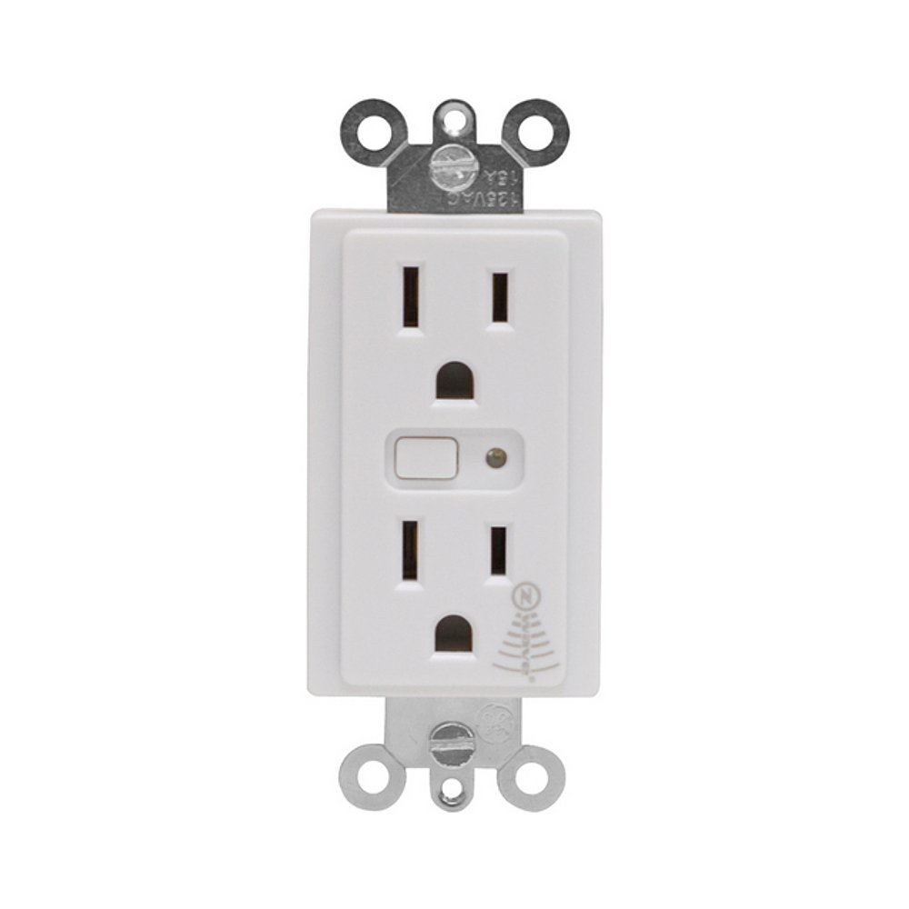 GE Prise électrique Duplex blanche 15 A avec technologie Iris