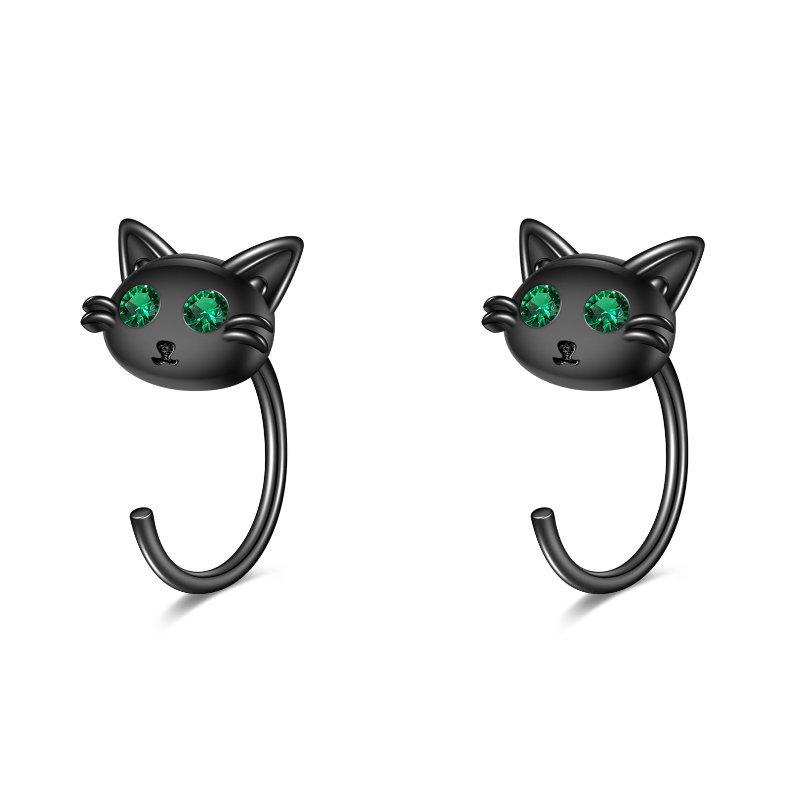 Schwarze Katz Ohrstecker Für Frauen 925 Sterling Silber Katze Ohrringe Für Mädchen Geschenke Katze Schmuck Hypoallergen