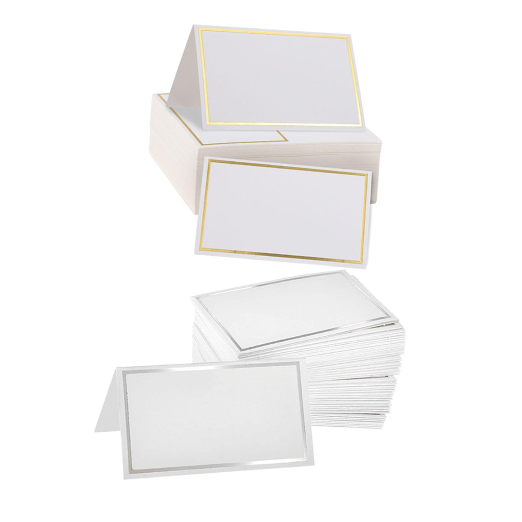 200stücke Tischkarten Hochzeit Stilvolle Zeltkarten Zur Tischdekoration Beschriftbare Namenskarten Für Hochzeiten Partys Und Feiern Mit Gold Silberprägung