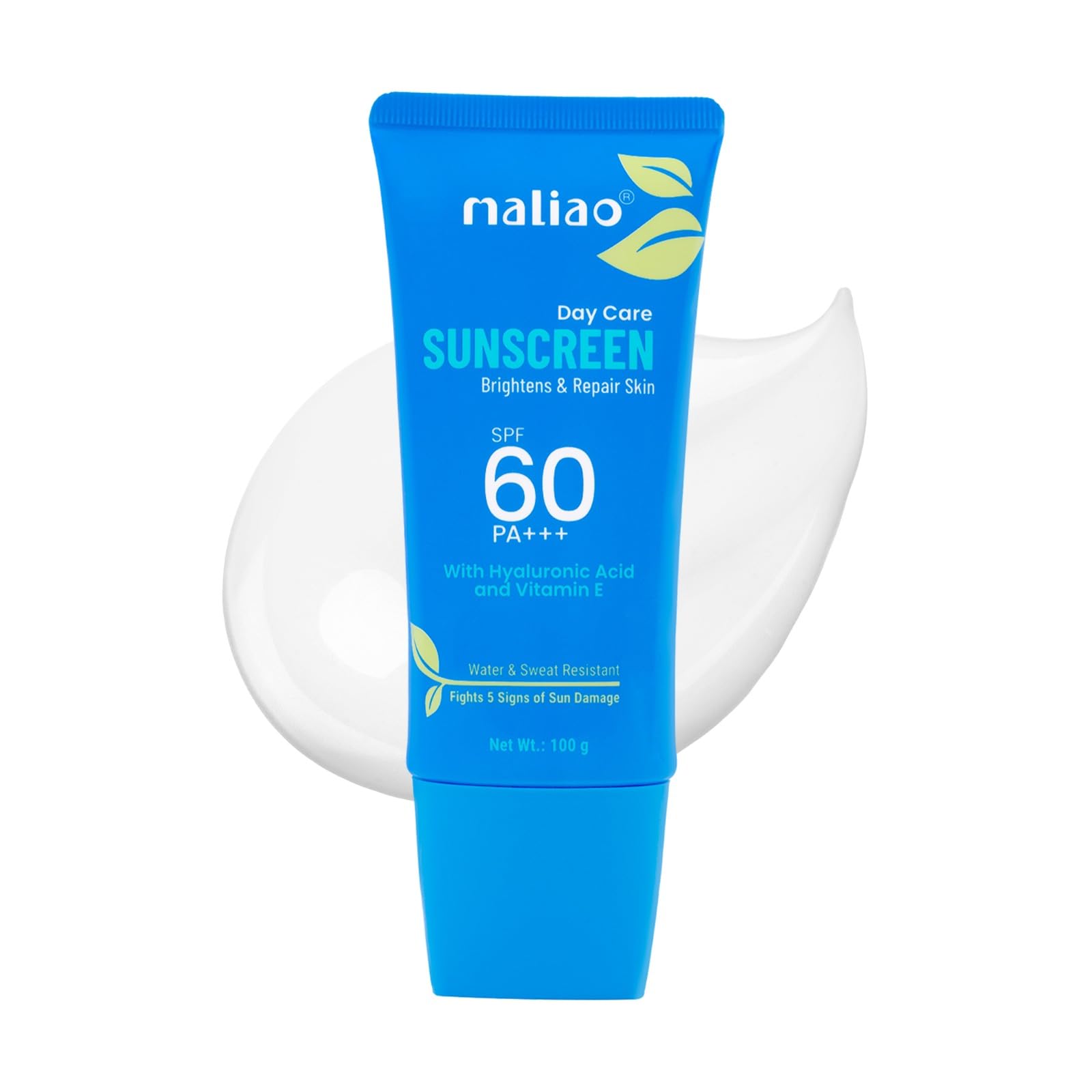 Maliao All Green Tea Sunscreen | Broad Spectrum SPF 60 PA+++ | UVA & UVB Protection | Lightweight & Non-Greasy | Hydrating & Soothing Formula, 100g