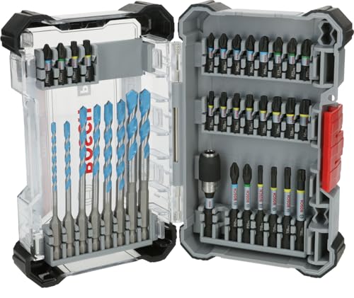 Bosch 35x PRO Impact Mixed Set, 35-tlg. (für Beton, Weiche Fliesen, 200 x 107 mm, Professional Zubehör Schraubendreher, Schraubendreher)