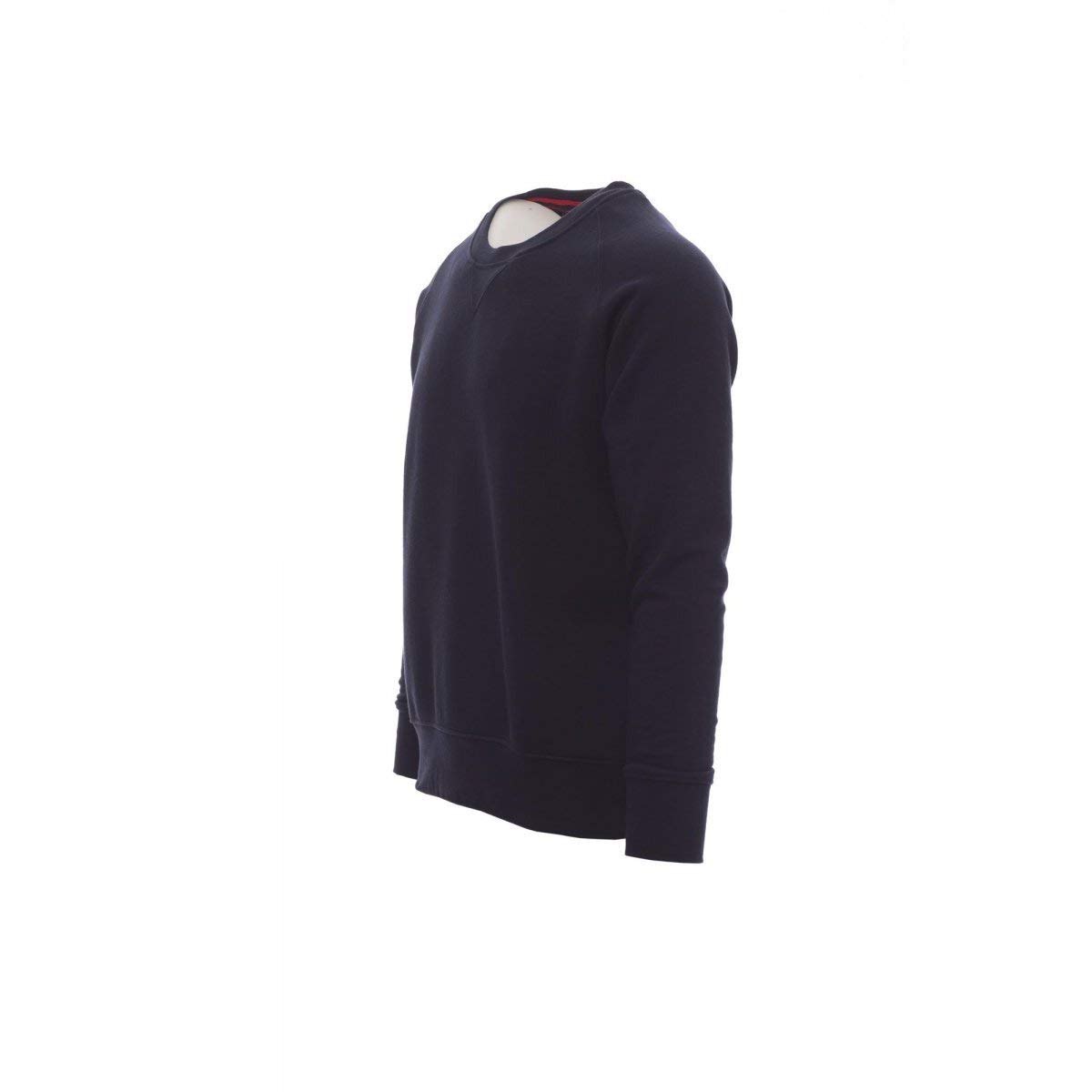 PAYPER Mistral+ Felpa Girocollo da Uomo a Manica Lunga Raglan Misto Cotone Polsini Vita in Costina Elasticizzata Bianco