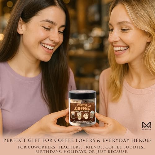 Miarita Positive Coffee Jar- 60 Funny Coffee Lover Gift for Women Men Teachers Gifts, Employee Nurse Teacher Appreciation Gift, End of Year Teachers Gifts, White Elephant Gifts for Women Men Friends - Image 3