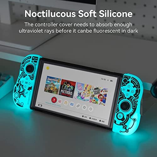 YOCORE Cool Soft Protective Case Cover with Luminous Controller Cover,A nti-Scratch and Shock-Absorption Design Cover Skin - Zelda (OLED)